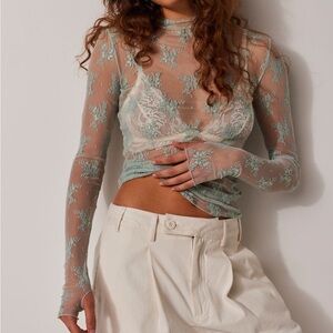 Lady Lux Layering Top/Sheer Long Sleeve